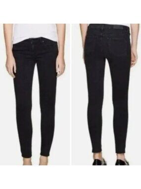 Aritzia The Castings high rise cigarette Jeans Overdye Black, raw edge hems